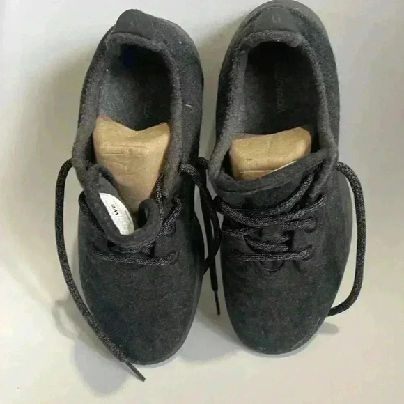 Allbirds women’s wool runners dark grey black sole size 8 lace up - Picture 6 of 8